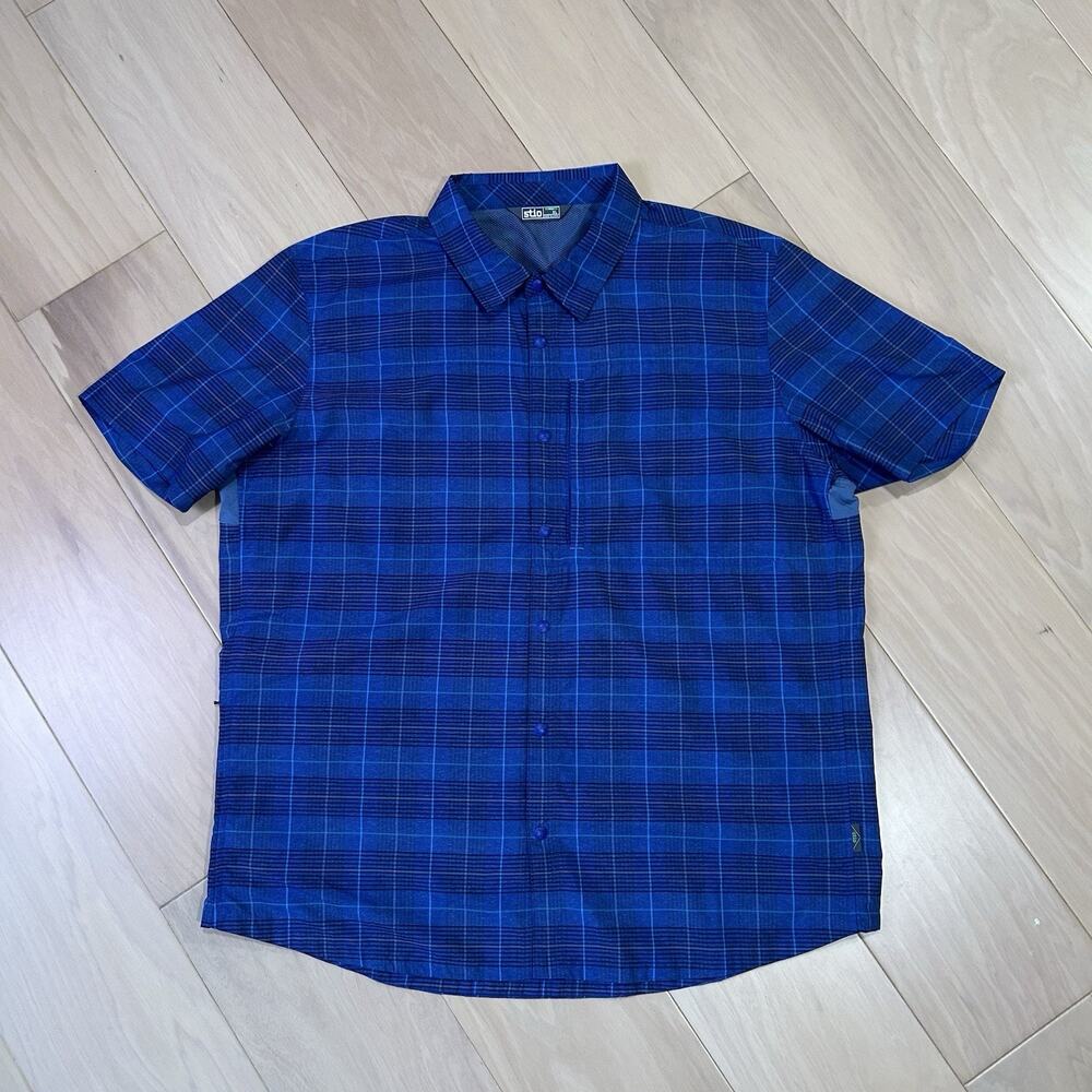 Stio Hagen Trail Button Up Plaid Shirt Short Sleeve Men's XL